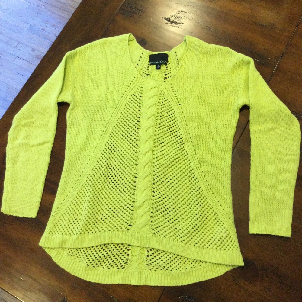 Cynthia Rowley lime green sweater. Size small. Excellent condition.